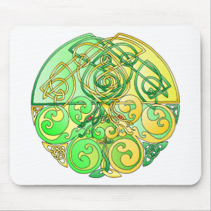 Celtic DragonsYellow-Green Mouse Mat