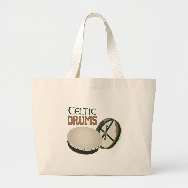 Celtic Drums Large Tote Bag (Front)