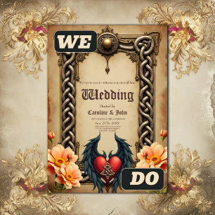 Celtic elegance with a heart and wings.  invitation