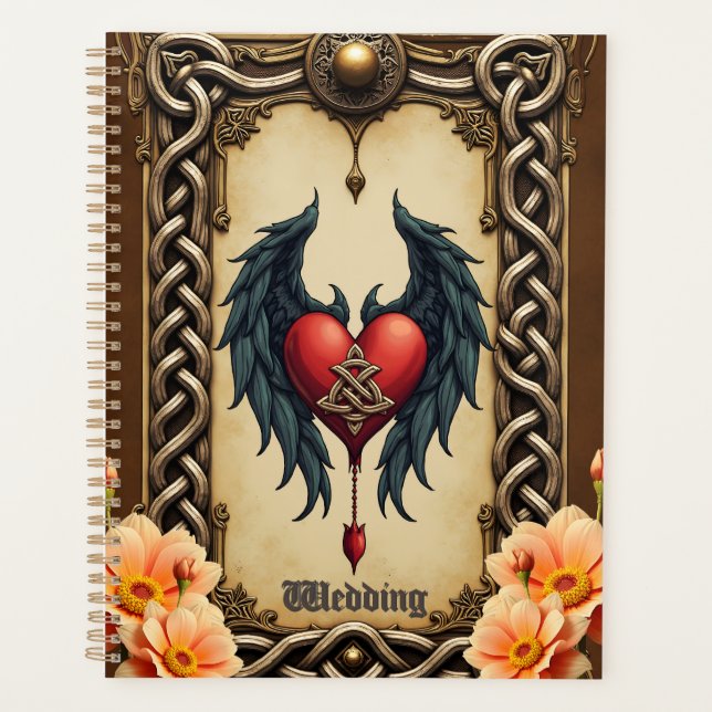 Celtic elegance with a heart and wings.  planner (Front)