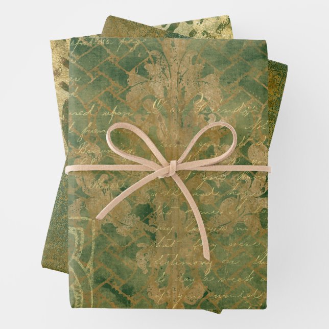 Celtic Emerald Irish  Wrapping Paper Sheet (In situ)