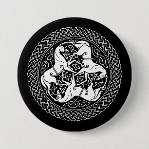 Celtic Epona Knot with Horses 7.5 Cm Round Badge