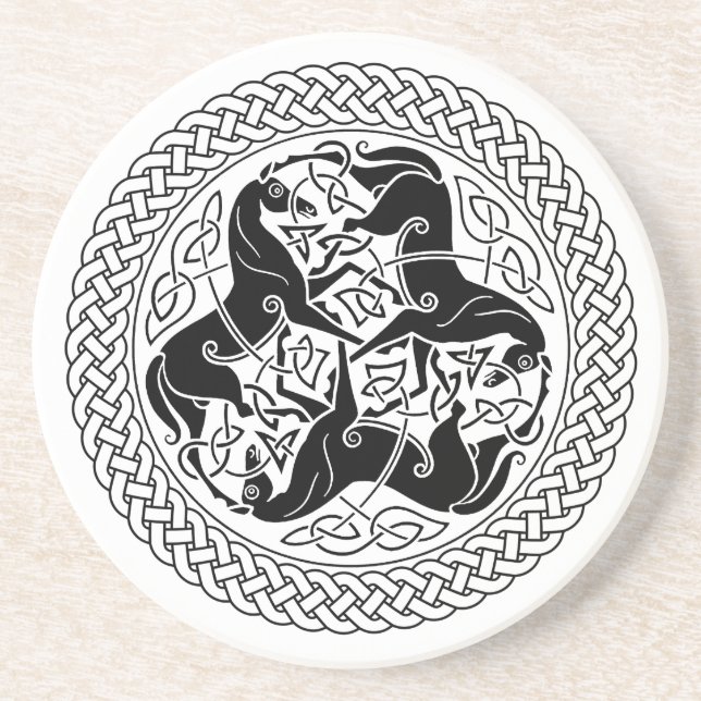Celtic Epona Knot with Horses Coaster (Front)