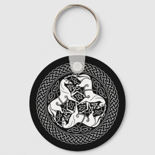 Celtic Epona Knot with Horses Key Ring