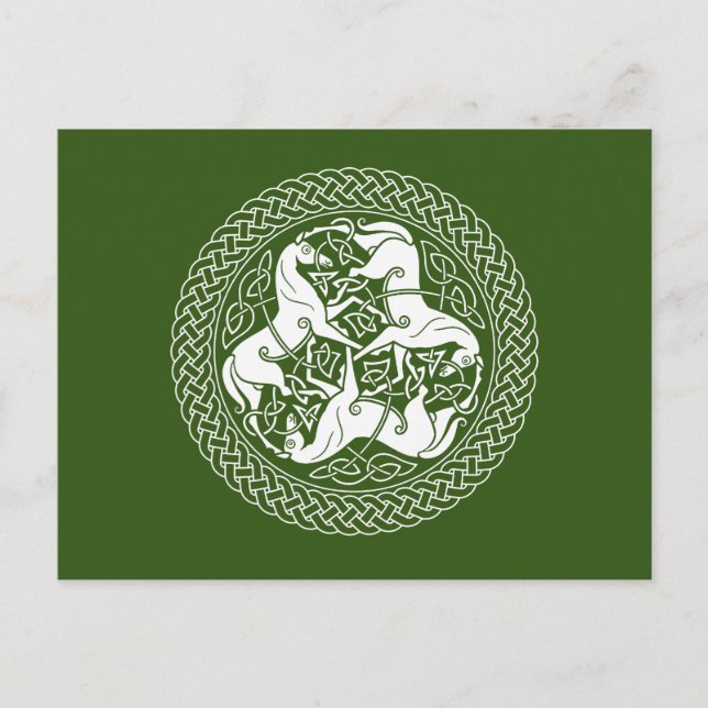 Celtic Epona Knot with Horses Postcard (Front)