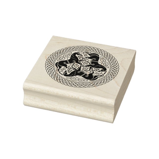 Celtic Epona Knot with Horses Rubber Stamp (Stamp)