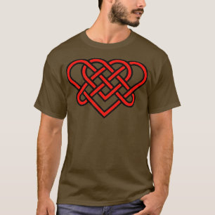 Celtic Eternal Love Knot Romantic Heart Red Design T-Shirt