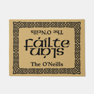 Celtic Fáilte/Slán (Welcome/Good by) personalised Doormat