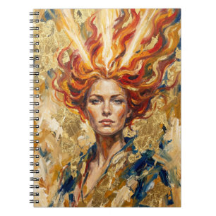 Celtic Fire Goddess Brigid Gold Leaf Fantasy Art Notebook