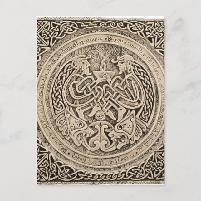 CELTIC FLAME VINTAGE ART POSTCARD (Front)