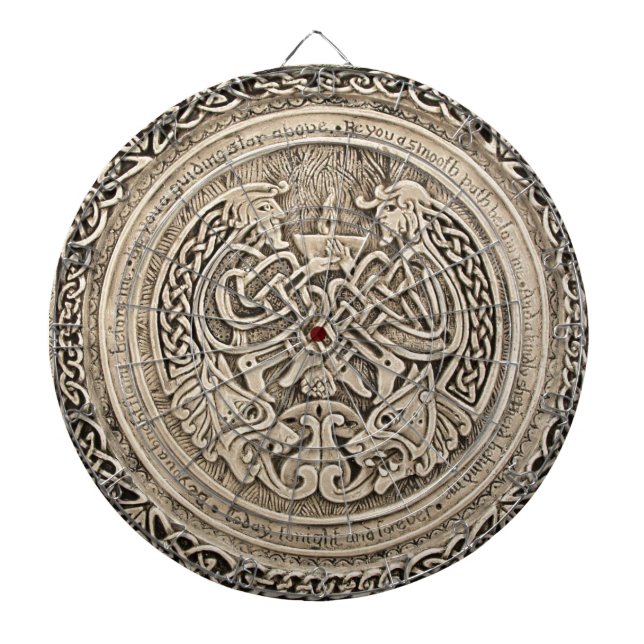 CELTIC FLAME -VINTAGE CELTIC DESIGN DARTBOARD (Front)