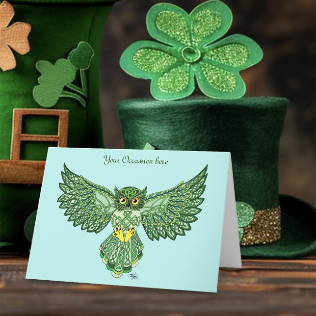 Celtic Flight Owl Green Card (Creator Uploaded)