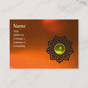 CELTIC FLOWER MONOGRAM AGATE orange yellow topaz Business Card