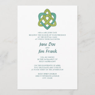 Celtic Formal Catholic Wedding Invitation