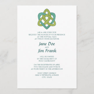 Celtic Formal Catholic Wedding Invitation