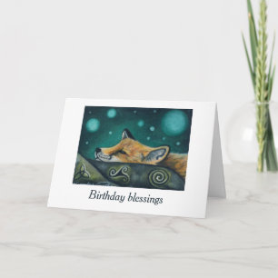 Celtic Fox Birthday Card