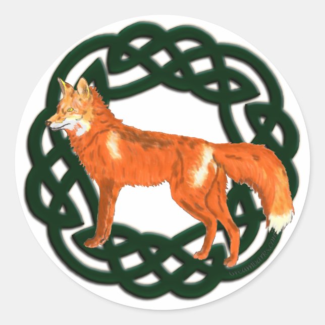 Celtic Fox Classic Round Sticker (Front)