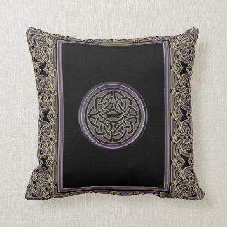Celtic Frame and Metallic Celtic Knot Throw Pillow