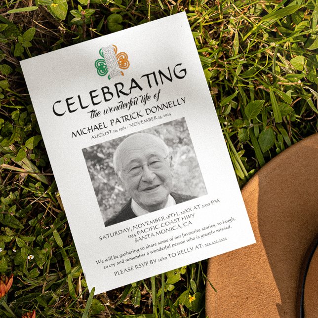 Celtic Funeral | Celebration of Life Photo Invitation (Creator Uploaded)