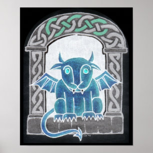 Celtic Gargoyle negative print