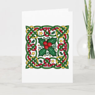 Celtic Garland & Holly Greeting Card