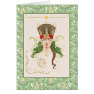 Celtic Goddess Aine for Lughnasadh Holiday Card