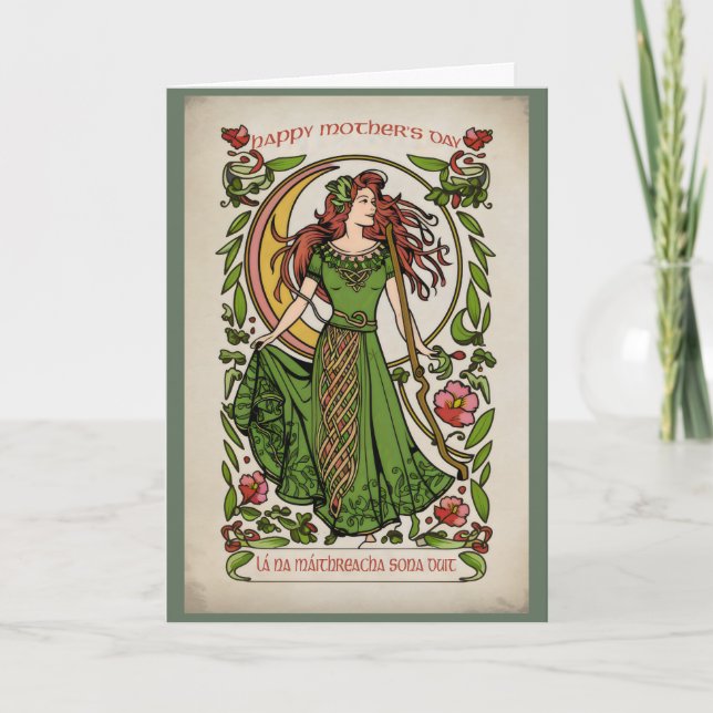 Celtic Goddess Irish Mother's Day Card (Front)