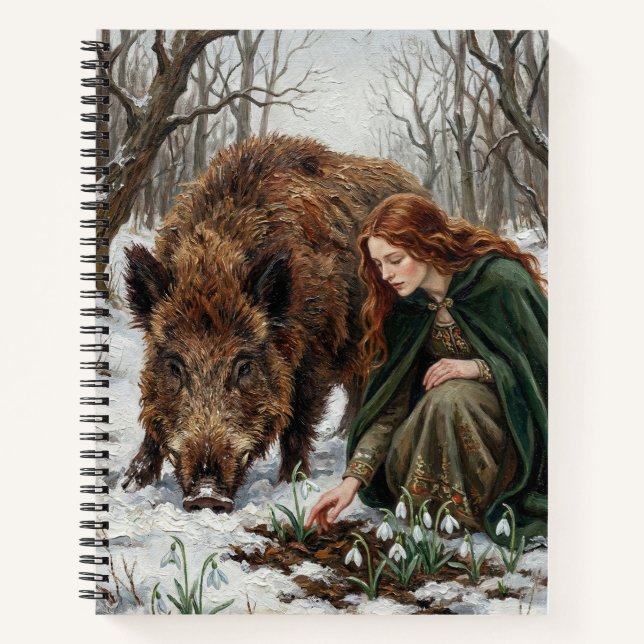 Celtic Goddess & Wild Boar Notebook (Front)