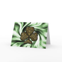 celtic gold shamrock St Patrick's day card