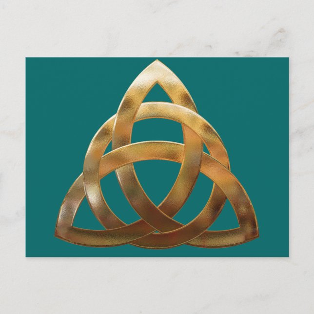 Celtic Gold Trinity Knot Postcard (Front)