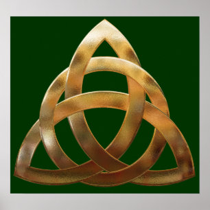 Celtic Gold Trinity Knot Poster