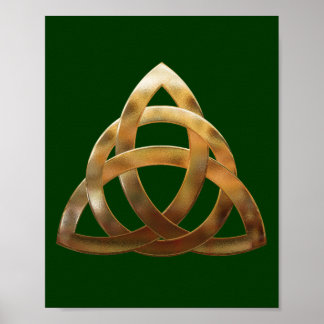 Celtic Gold Trinity Knot Poster