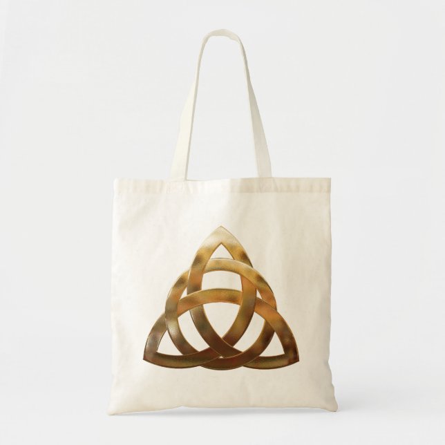 Celtic Gold Trinity Knot Tote Bag (Front)