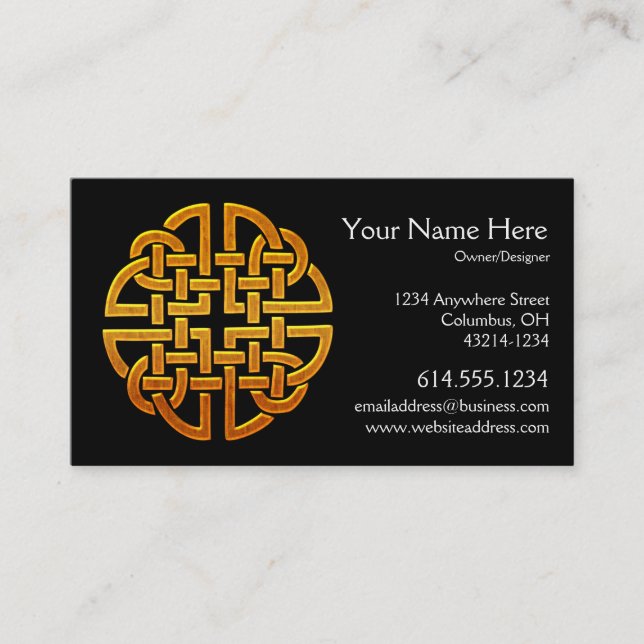 Celtic Golden D7 Irish Celtic Business Card (Front)