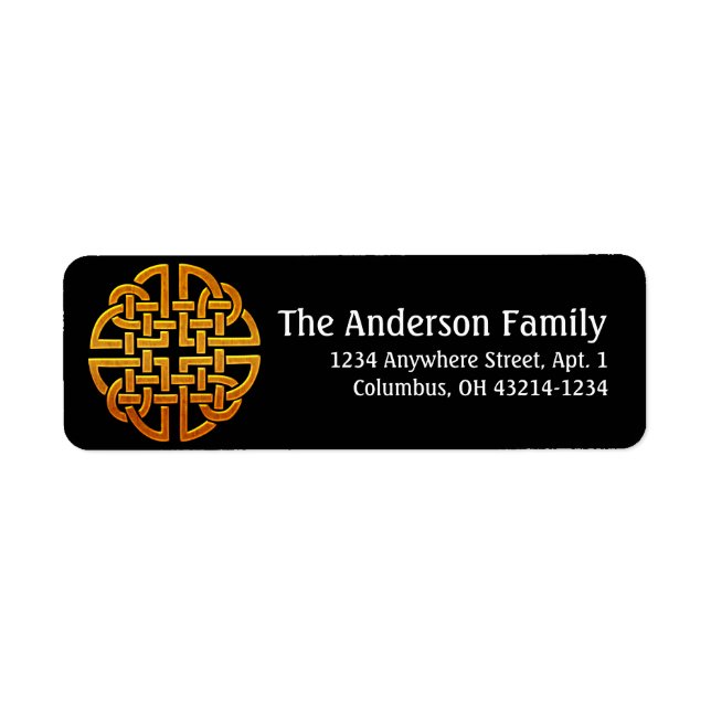 Celtic Golden D7 Irish Return Address Labels (Front)