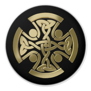 Celtic golden knot ceramic knob