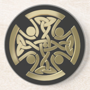 Celtic golden knot coaster