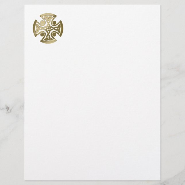Celtic golden knot custom letterhead (Front)