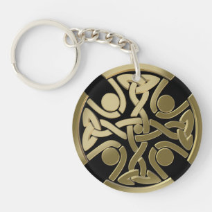Celtic golden knot key ring