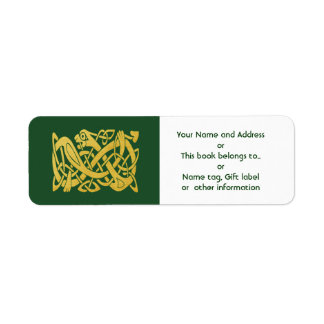 Celtic Golden Snake on Green Return Address