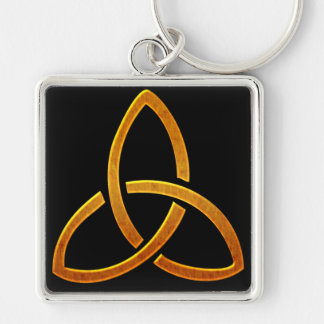 Celtic Golden Trinity Design Key Ring
