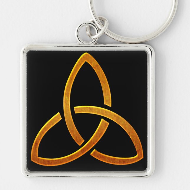 Celtic Golden Trinity Design Key Ring (Front)