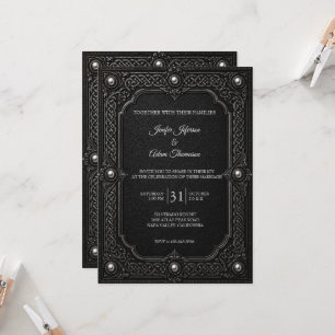 Celtic Gothic Halloween Wedding Invitation