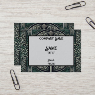 Celtic Green and Silver Sword Business Card
