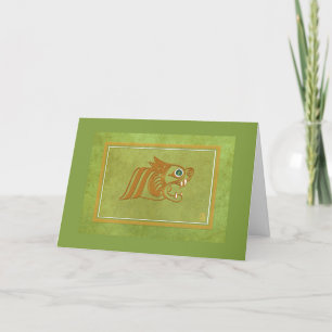 Celtic Green Blank Personalise Greeting Card