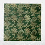 Celtic Green Gold Paisley Floral Pattern Tile<br><div class="desc">Celtic Green & Gold Paisley Floral Pattern</div>