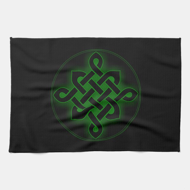 celtic green knot mystic viking symbol spiritual p tea towel (Horizontal)