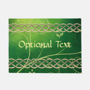 Celtic Green Knots & Leaves Doormat