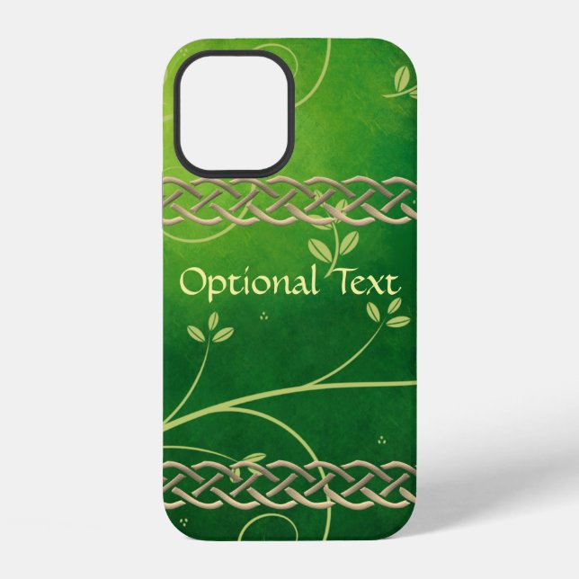 Celtic Green Knots & Leaves iPhone Case (Back)