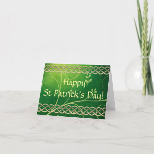 Celtic Green Knots & Leaves Thank You Card